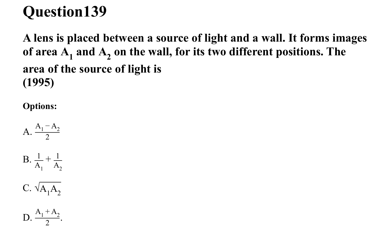 Ray Optics and Wave Optics question 139