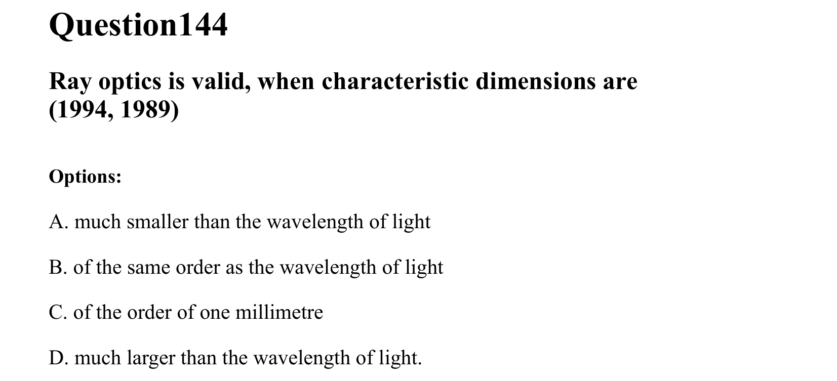 Ray Optics and Wave Optics question 144