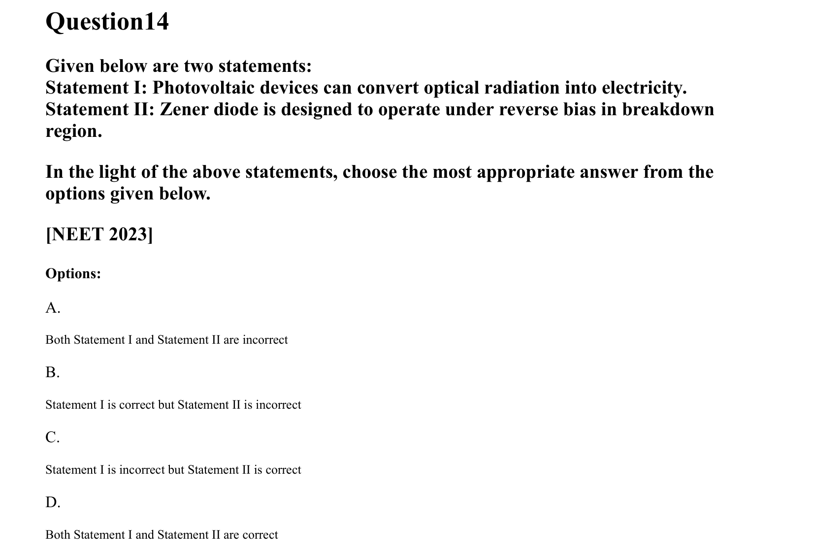 Semiconductor Electronics question 14