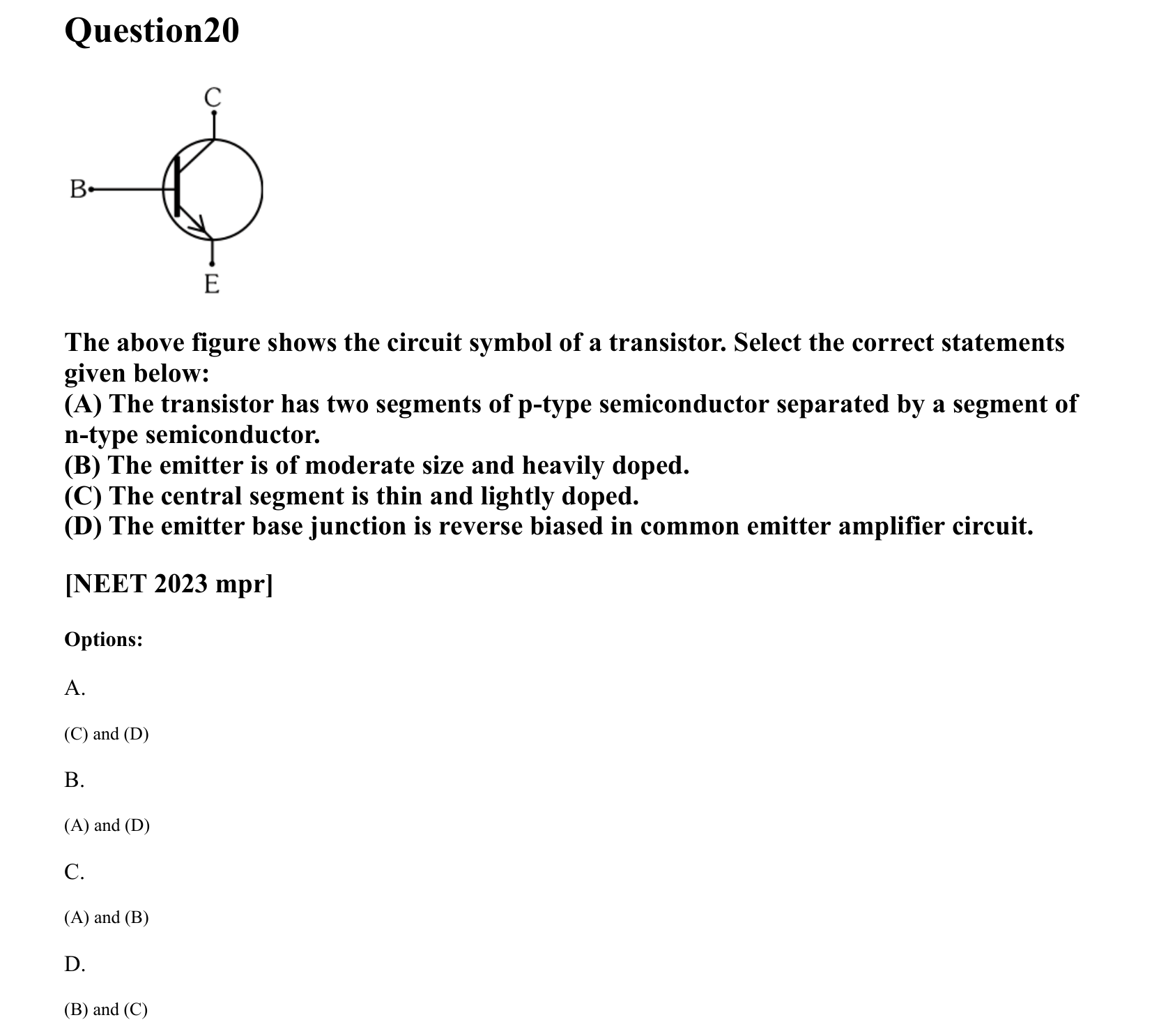 Semiconductor Electronics question 20