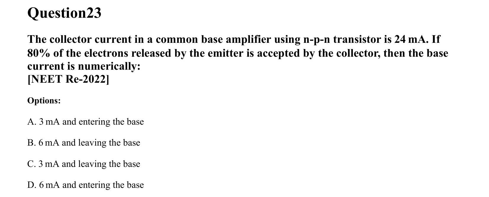 Semiconductor Electronics question 23