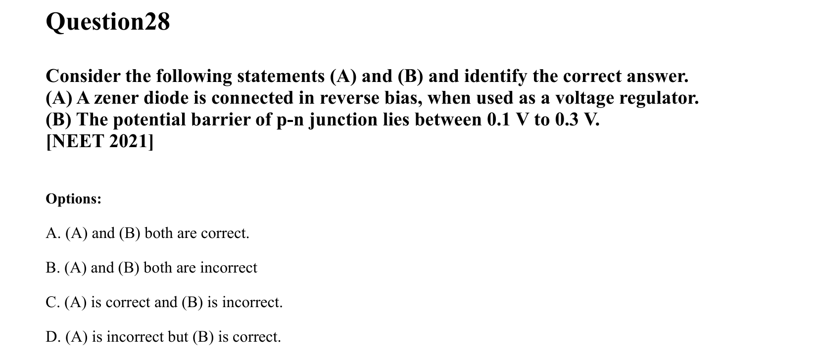 Semiconductor Electronics question 28