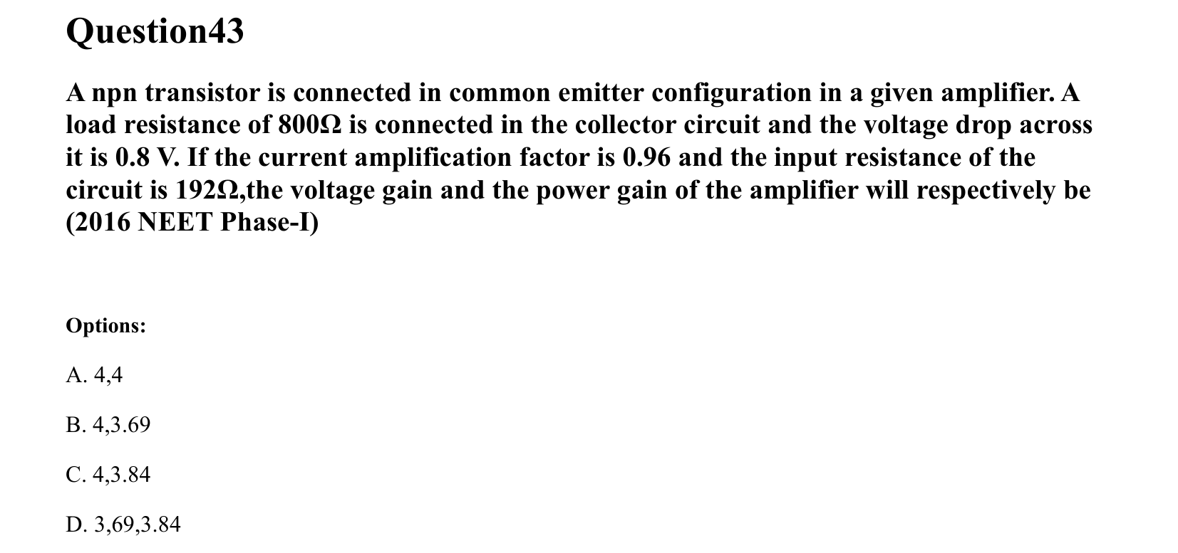 Semiconductor Electronics question 43