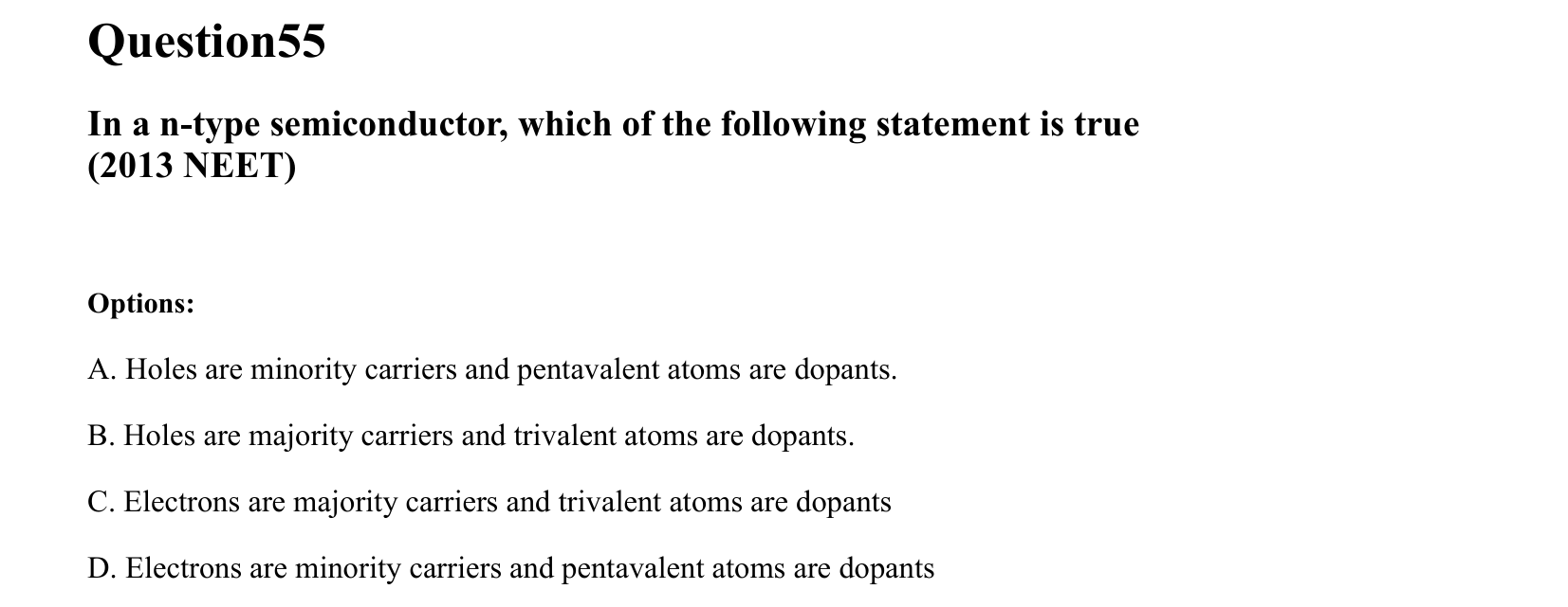 Semiconductor Electronics question 55