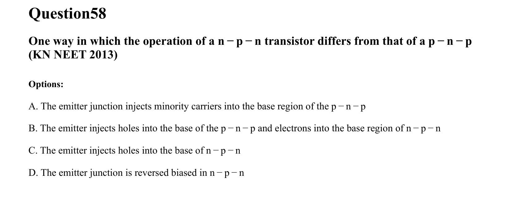 Semiconductor Electronics question 58