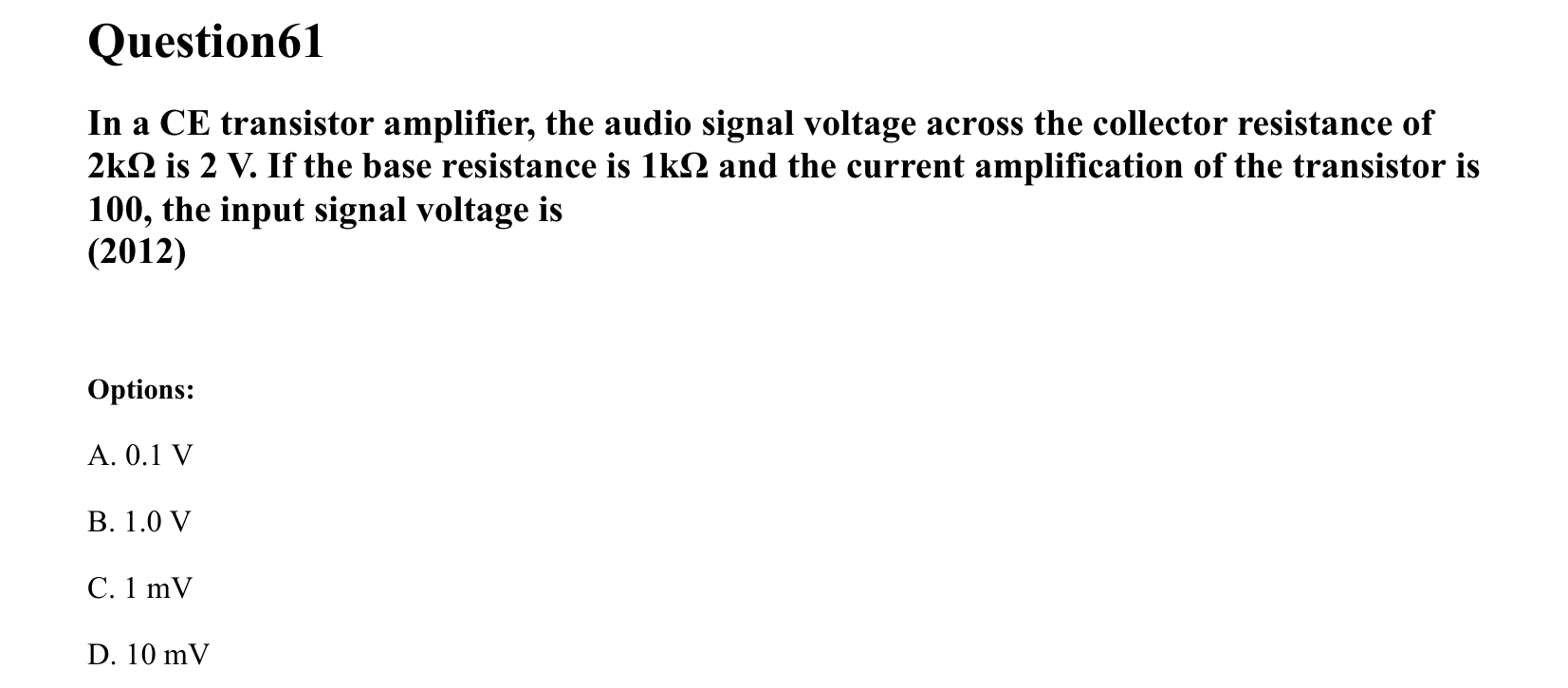 Semiconductor Electronics question 61