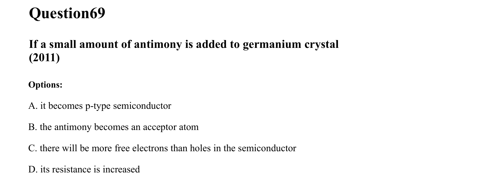 Semiconductor Electronics question 69
