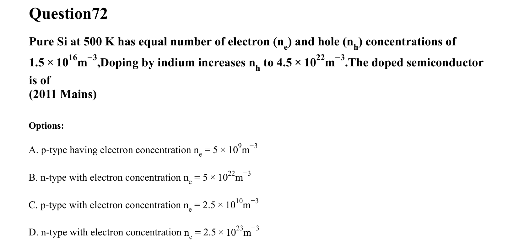 Semiconductor Electronics question 72