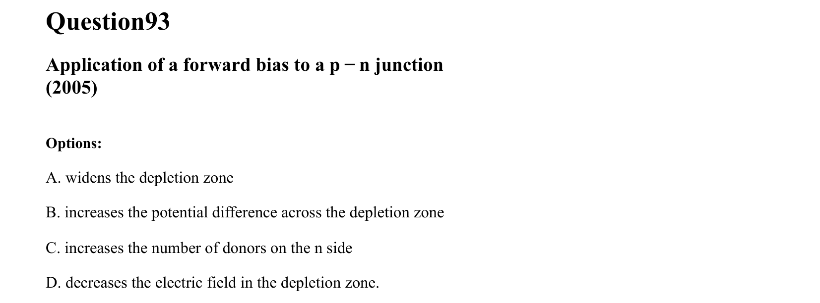 Semiconductor Electronics question 93