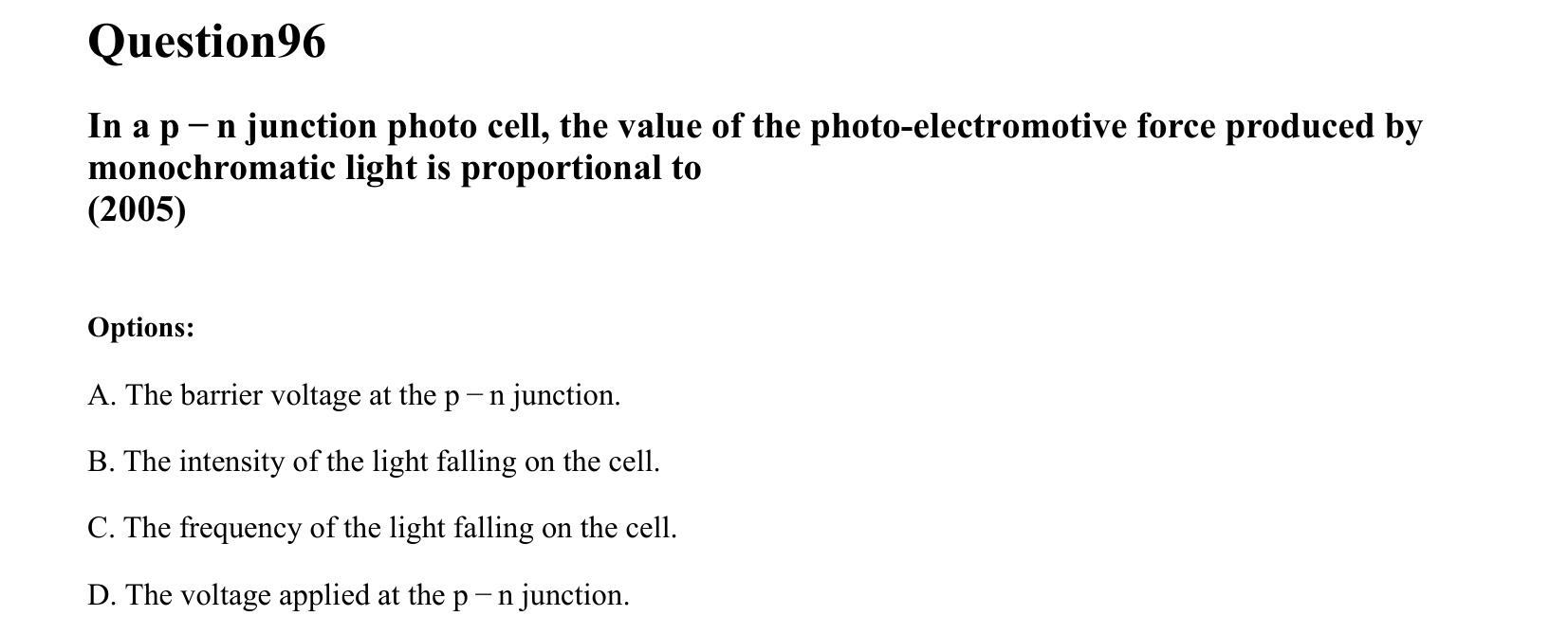 Semiconductor Electronics question 96