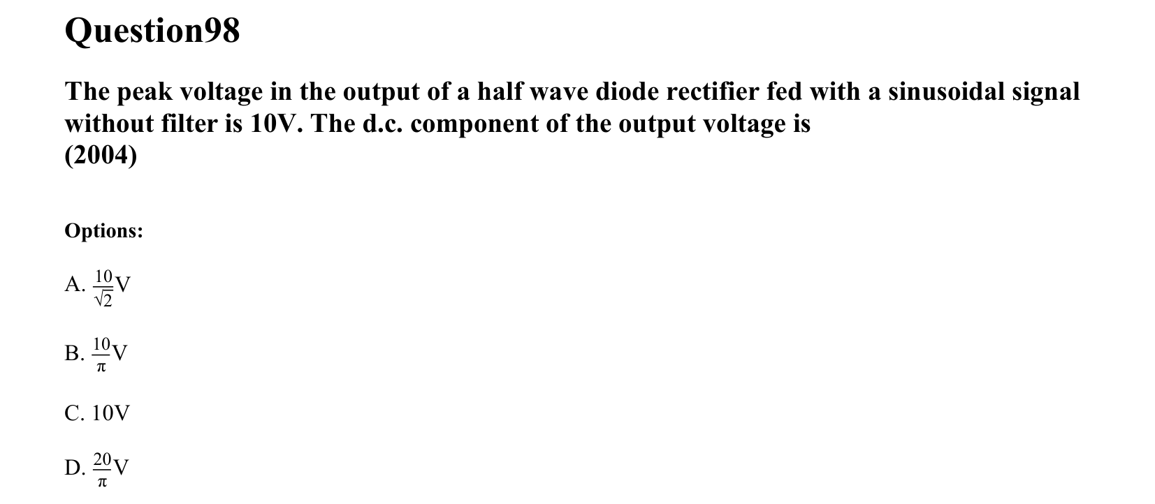 Semiconductor Electronics question 98