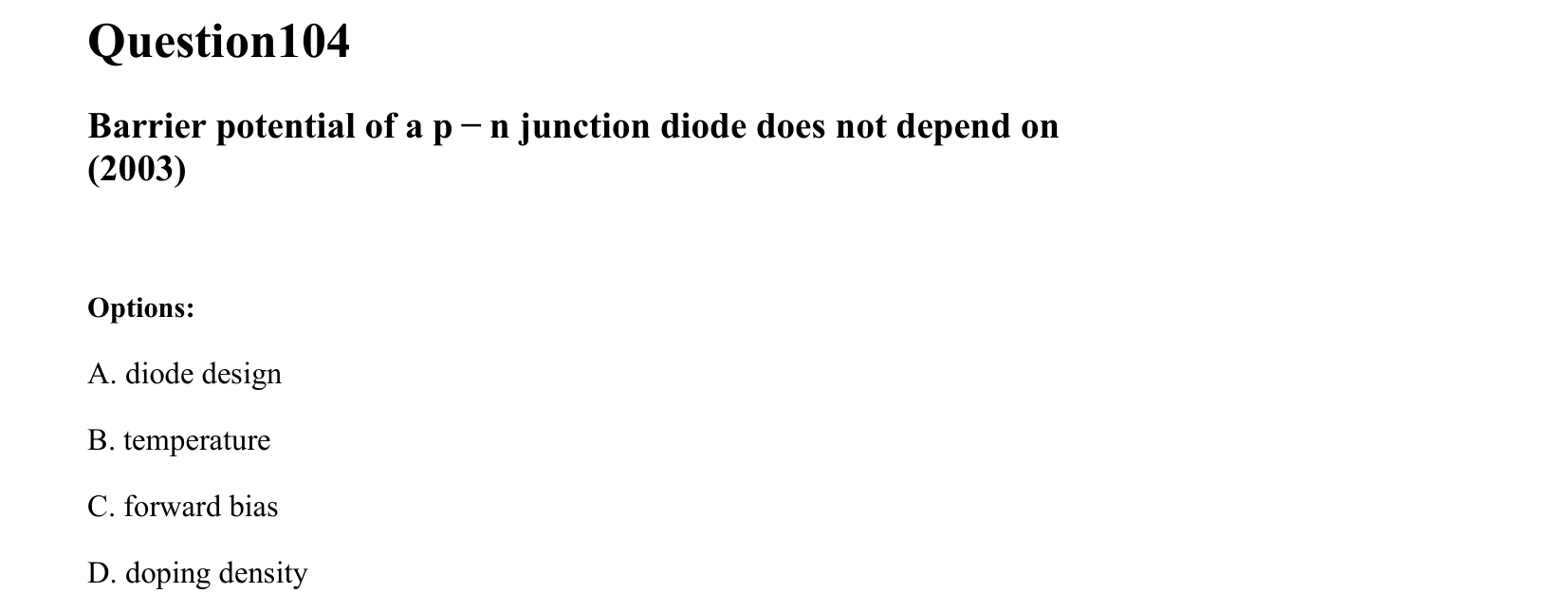 Semiconductor Electronics question 104