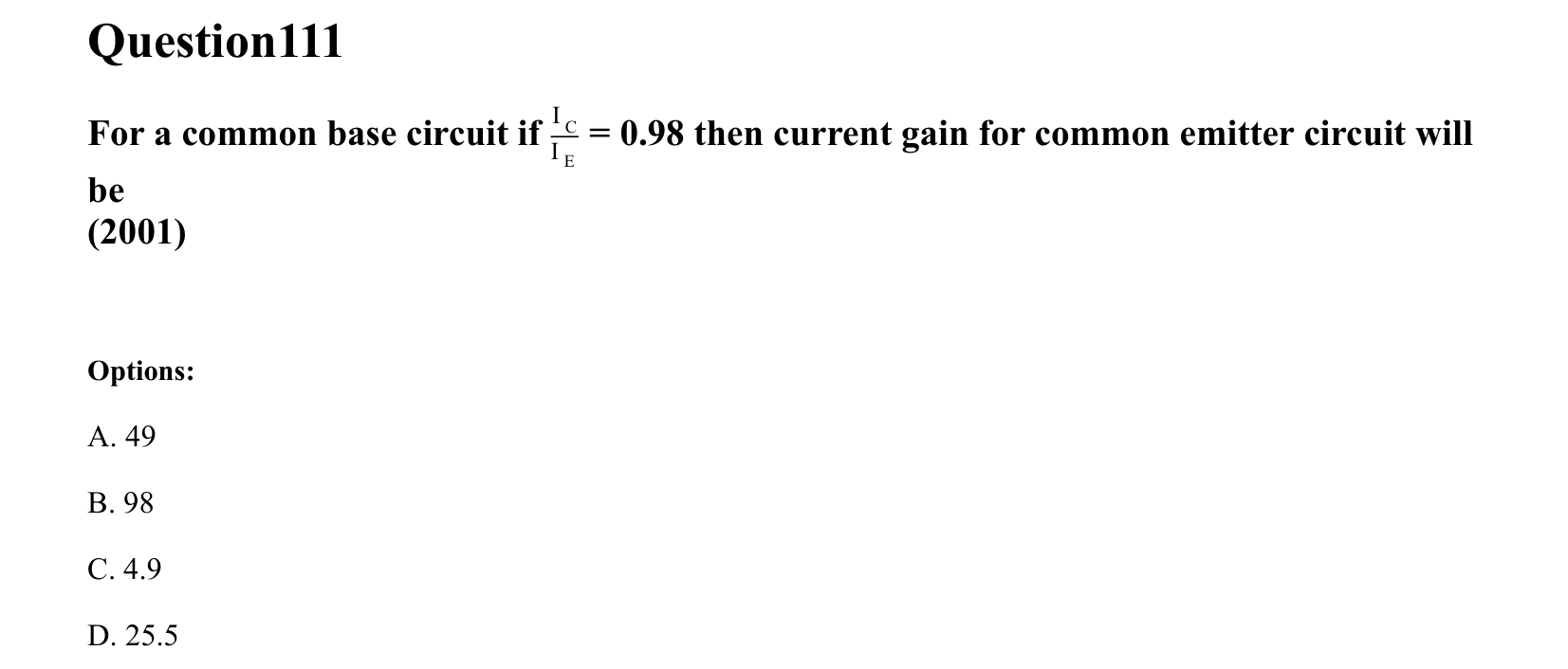 Semiconductor Electronics question 111