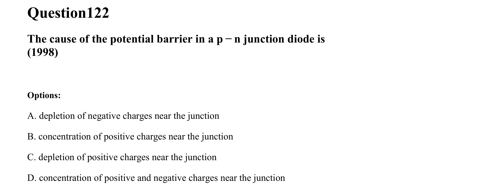 Semiconductor Electronics question 122