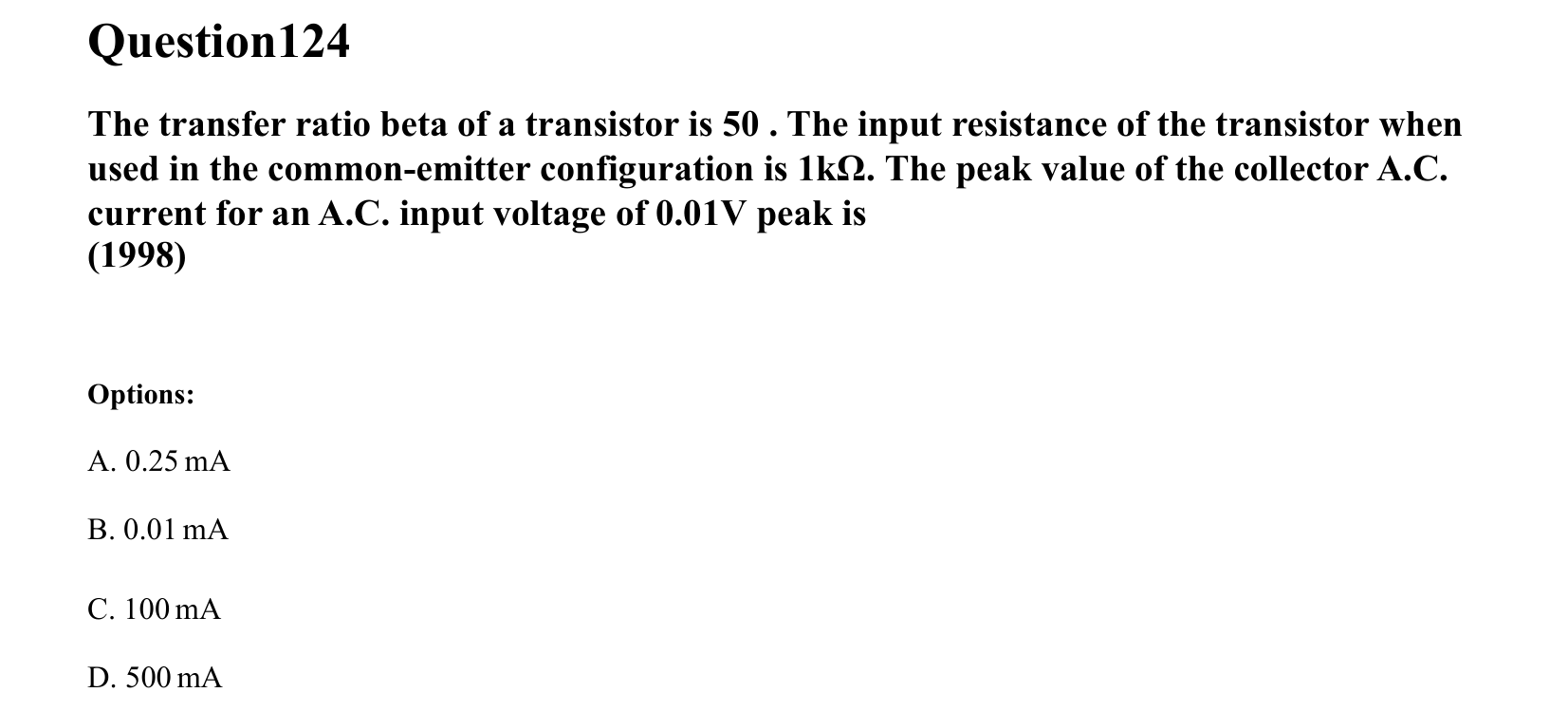 Semiconductor Electronics question 124