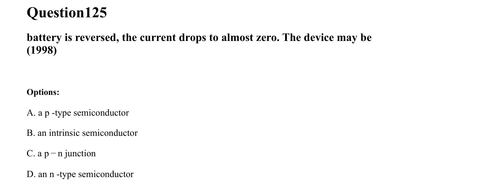 Semiconductor Electronics question 125