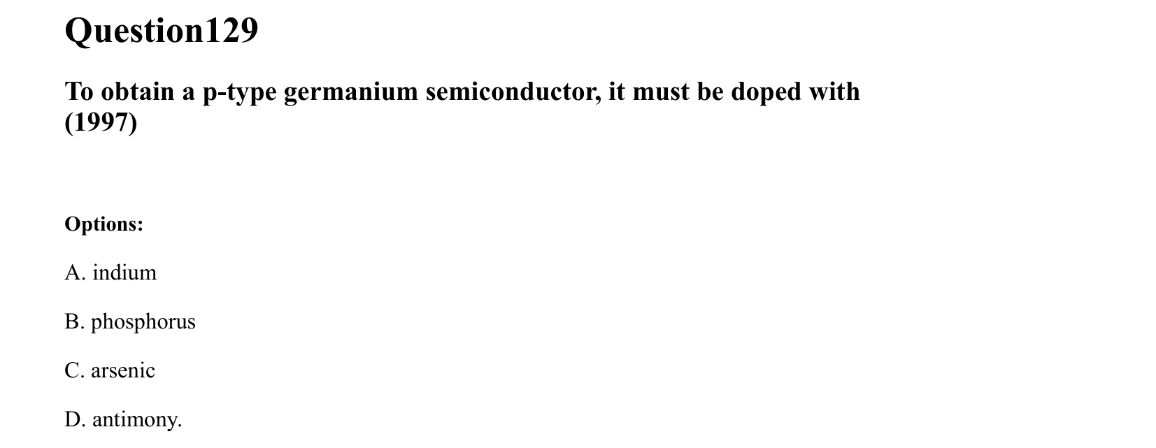 Semiconductor Electronics question 129